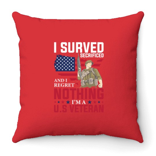 I'm A US Veteran Dad Grandpa Gift Ideas Throw Pillows