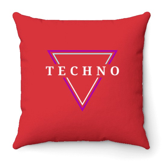 Techno House Party EDM Festival Goa Electro Rave Throw Pillows