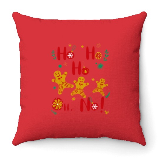 Ho Ho Ho Oh No! Throw Pillows
