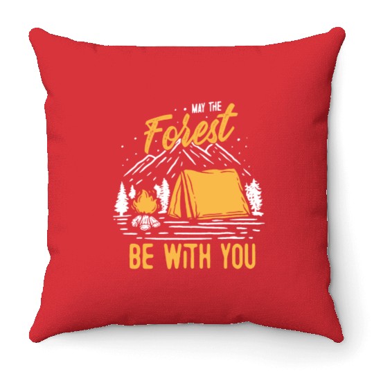 May The Forest Be With You Throw Pillows