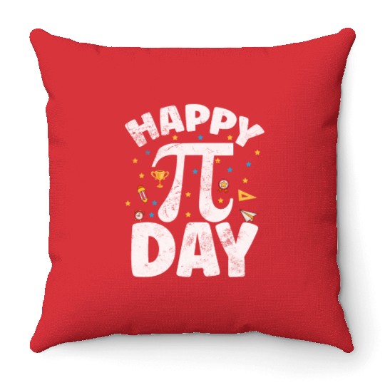 Happy Pi Day Kids Math Teachers Student Professor Throw Pillows