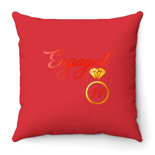 engaged af engagement valentines day Throw Pillows