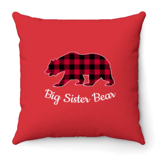 Big Sister Bear Throw Pillows
