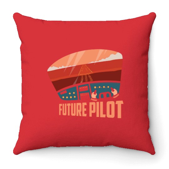 Future Pilot Airline Fly Aviation Throw Pillows