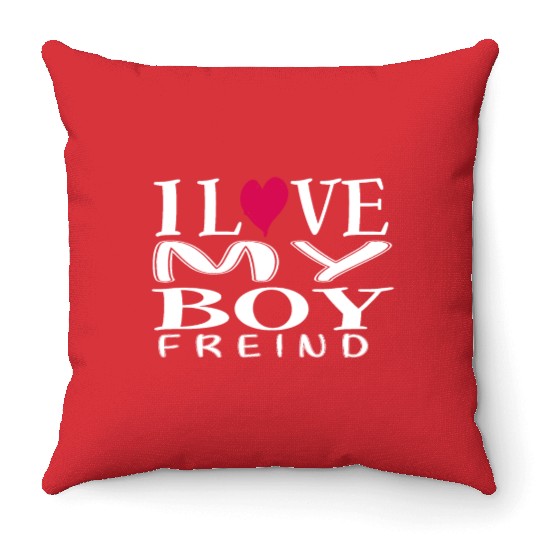 I Love My Boyfriend Throw Pillows I Heart My Boyfriend