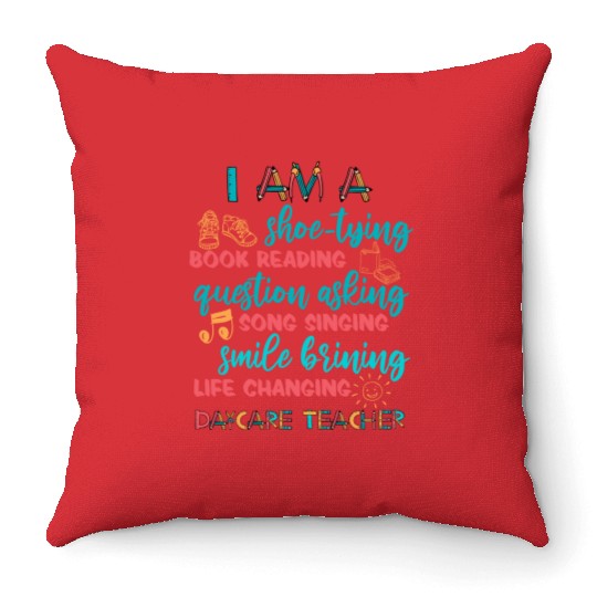 Childcare Kindergarten Preschool Daycare Teacher Throw Pillows