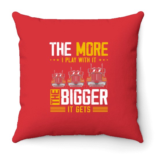 Truck Driver US FLAG, Truck, Trucker Dad Throw Pillows