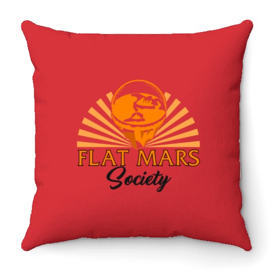 Mars Throw Pillows, Flat Mars Society Mars Throw Pillows, Science