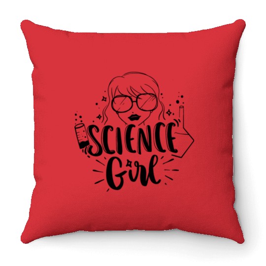 Science Girl Nerd Geek Teacher Student Gift Ideas Throw Pillows