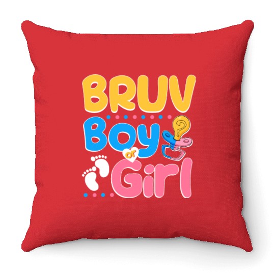 Pink or Blue Bruv Loves You Best Brother Ever Big Throw Pillows