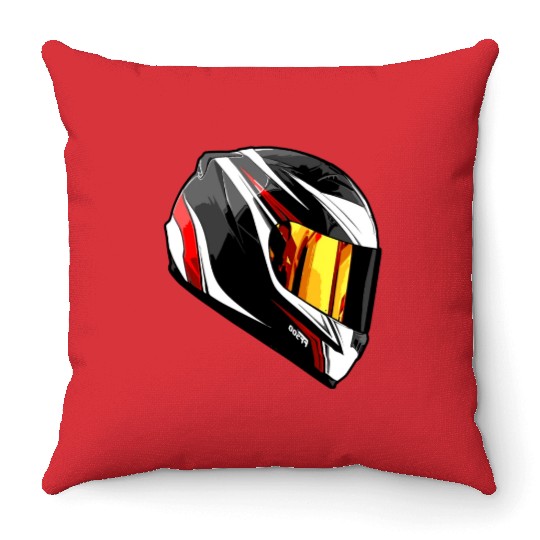Formula Racing Helmet Motorcycle Racing Helmet Go Throw Pillows