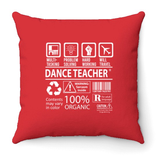 Dance Teacher Throw Pillows - Multitasking Job Gift Item