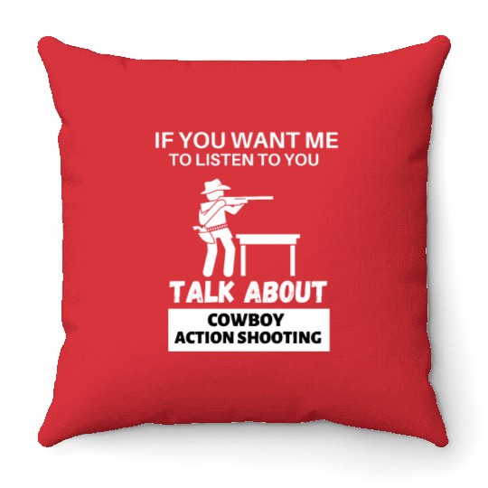 Cowboy Action Shooting Throw Pillows