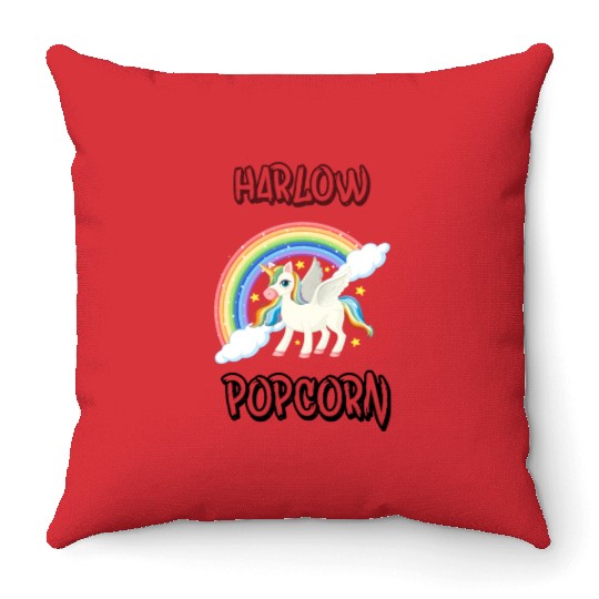 Harlow And Popcorn Merch Popcorn The Pony Throw Pillows