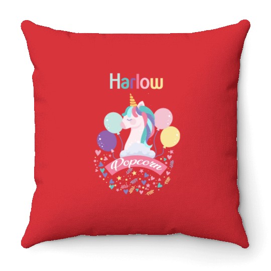 Harlow And Popcorn Merch Popcorn The Pony Throw Pillows