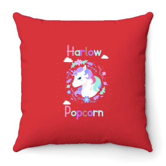 Harlow And Popcorn Merch Popcorn The Pony Throw Pillows