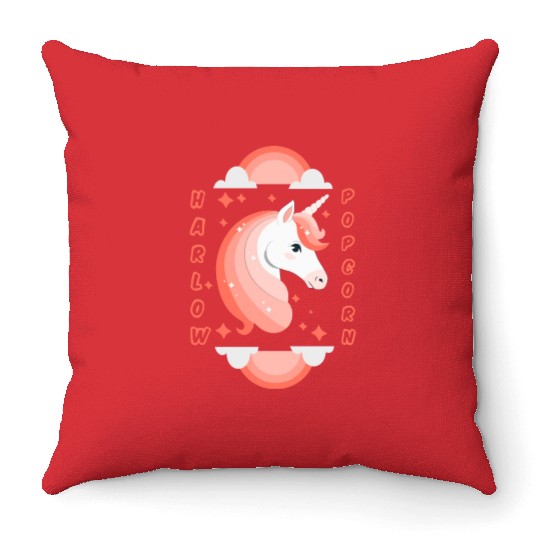 Harlow And Popcorn Merch Popcorn The Pony Throw Pillows