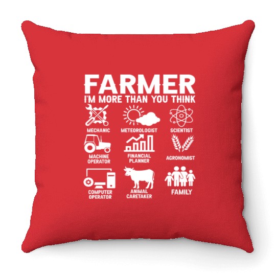 Gift Idea Farming Agriculture Patriotic Farmer Throw Pillows