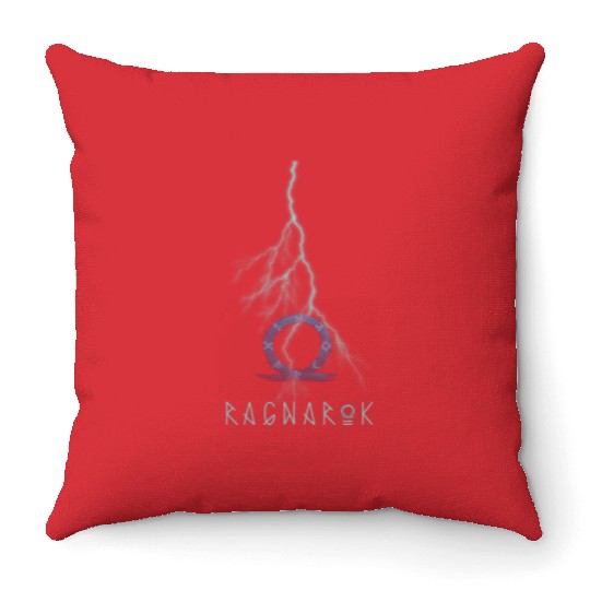 god of war ragnarock Throw Pillows black for gamers