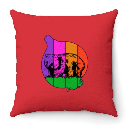 Wombat Onion - Wombat Onion Throw Pillows
