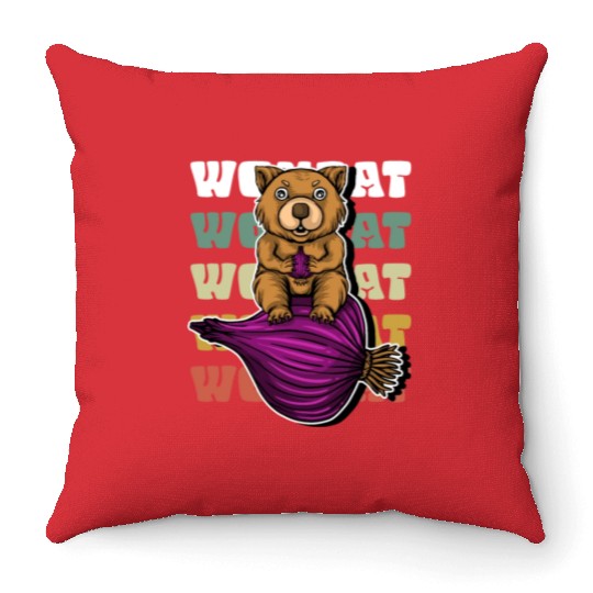 Wombat Onion - Wombat Onion Throw Pillows