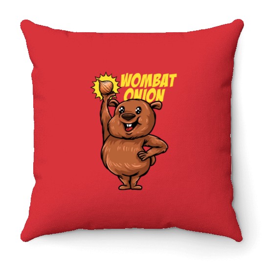 Wombat Onion - Wombat Onion Throw Pillows