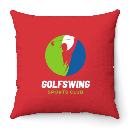 Circle Golf Club Sports Hobbies Throw Pillows
