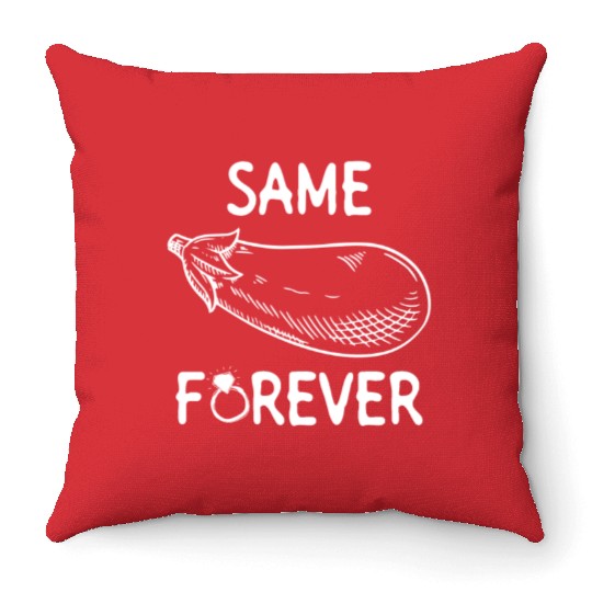 Same Eggplant Forever - Bride Bachelorette Party Throw Pillows