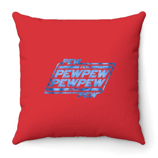 Pew Pew Pew Throw Pillows