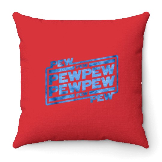 Pew Pew Pew Throw Pillows