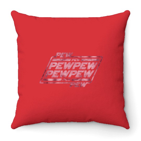 Pew Pew Pew Throw Pillows