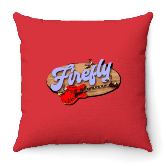 Firefly Guitars Throw Pillows
