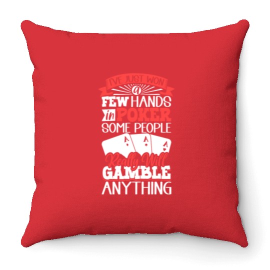 Poker Casino Poker Player Gambling Roulette Gift Throw Pillows