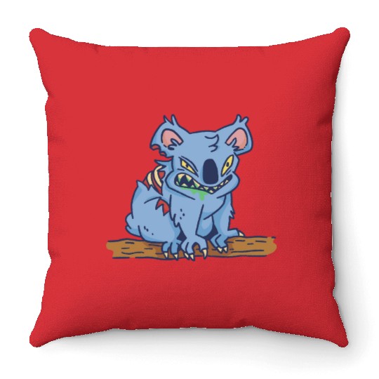 Zombie angry coala Zombie angry coala inspiration Throw Pillows
