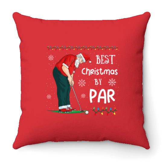 Golf Santa Claus Pun Golfer Gift Golfing Throw Pillows