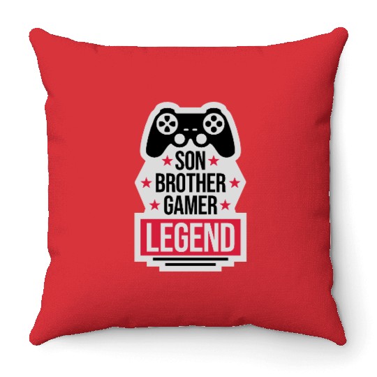son brother gamer legend Throw Pillows