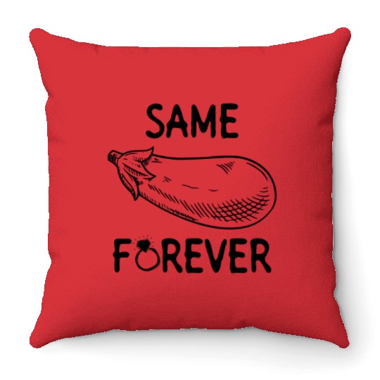 Same Eggplant Forever - Bride Bachelorette Party Throw Pillows
