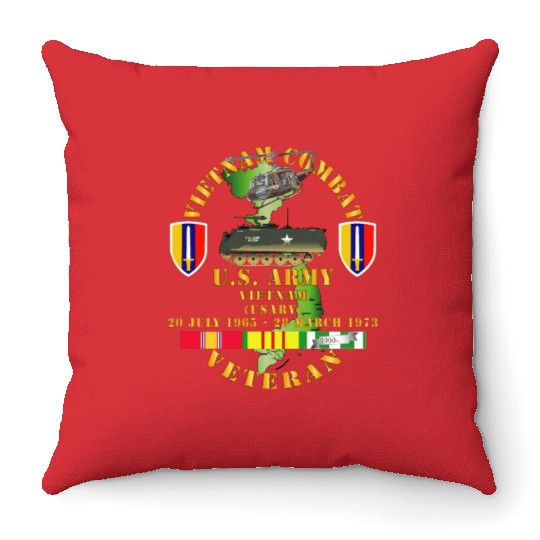 Army Vietnam Combat Veteran US Army Vietnam USARV Throw Pillows