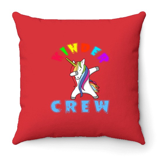 Kinder Crew Kindergarten Teacher Throw Pillows 1st Day