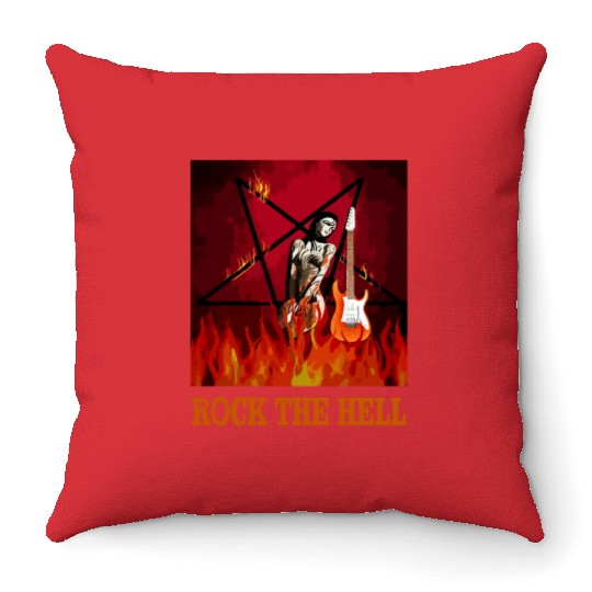 ROCK THE HELL Throw Pillows