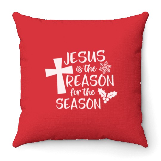 Jesus is The Reason for the Season Candy Christian Throw Pillows