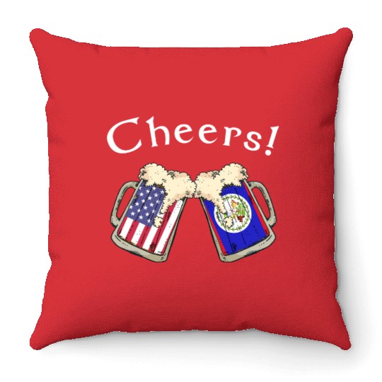 Belizean American Grown Country Cheers Beer Drink Throw Pillows