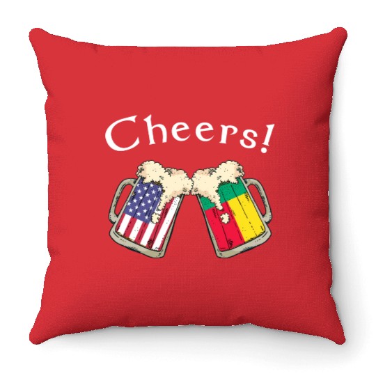 Beninese American Grown Country Cheers Beer Drink Throw Pillows