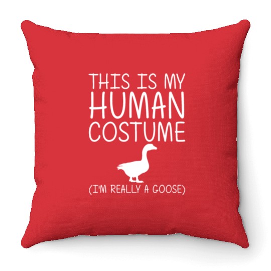 Goose Easy Halloween Human Costume Waterfowl Anima Throw Pillows