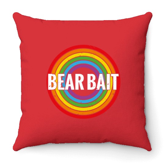 Gay Bear Bait Pride - Subgroup LGBTQ Community Throw Pillows