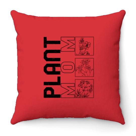 Mother Throw Pillows, Plant Mom Floral Botanist Throw Pillows,