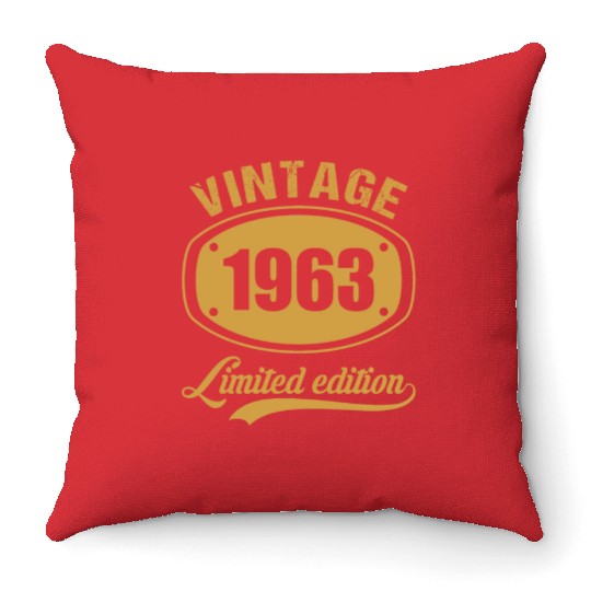 60th Birthday Vintage 1963 Retro Awesome Throw Pillows