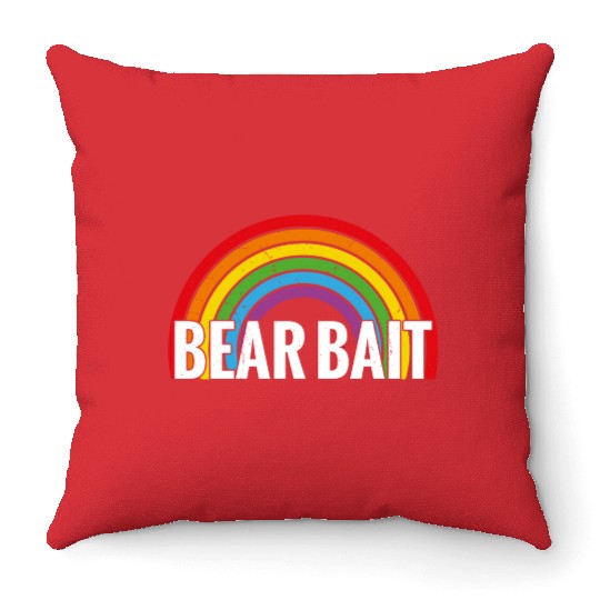 Gay Bear Bait Pride - Subgroup LGBTQ Community Throw Pillows