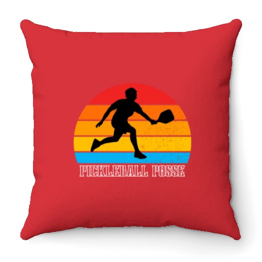 pickleball dad pickleball ladies Throw Pillows