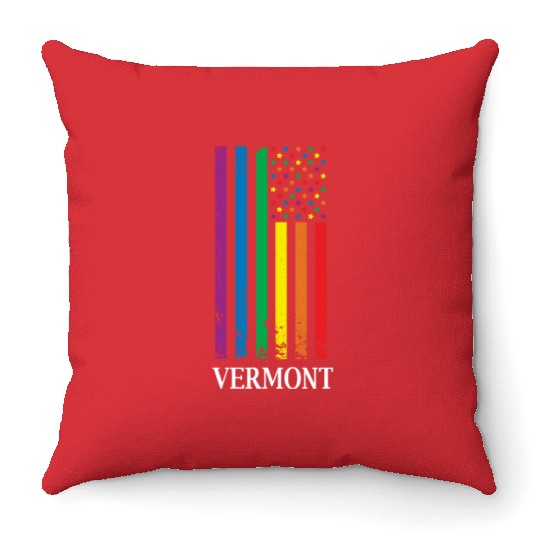 Vermont Pride Month Pride Flag LGBT Community LGBT Throw Pillows
